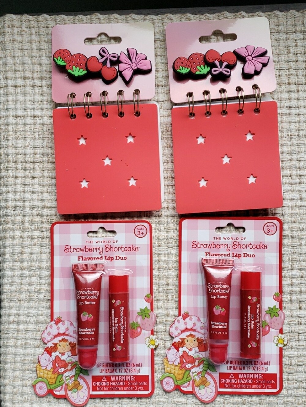 Strawberry Shortcake Kids Lip Duo & Note Pad With Charms Set